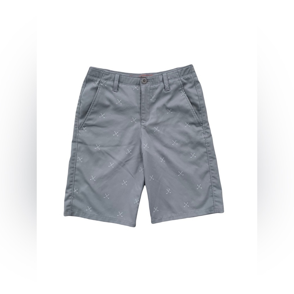 Under Armour Size 14 Grey Golf Club Print Shorts
